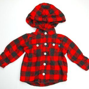 Boys 6 Months Buffalo Plaid Hooded Button Shirt